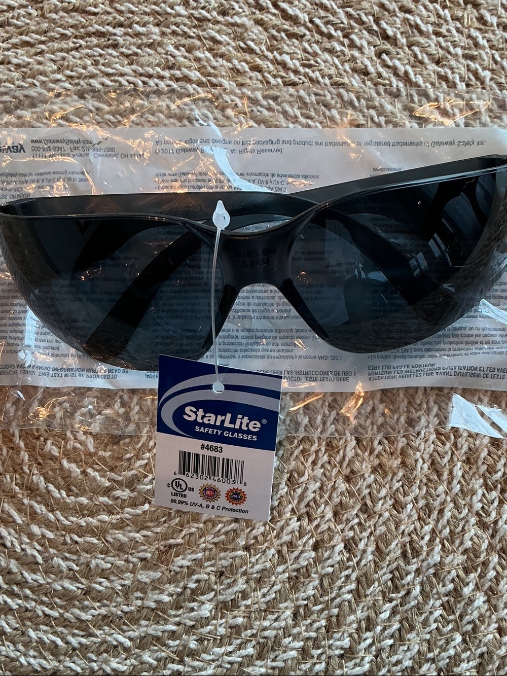 Men's Black Safety Sunglasses